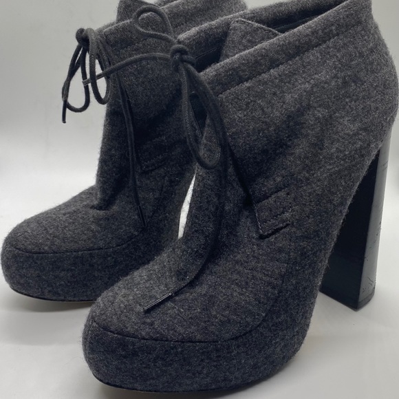 Alexander Wang Felt Constance Block Heel Bootie - Picture 1 of 8